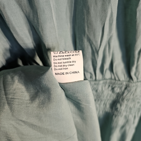 Vidussa Maxi Dress w/ Pockets, Sage Green, V-Neck, Short Sleeves NWT SZ 2X - Picture 6 of 13